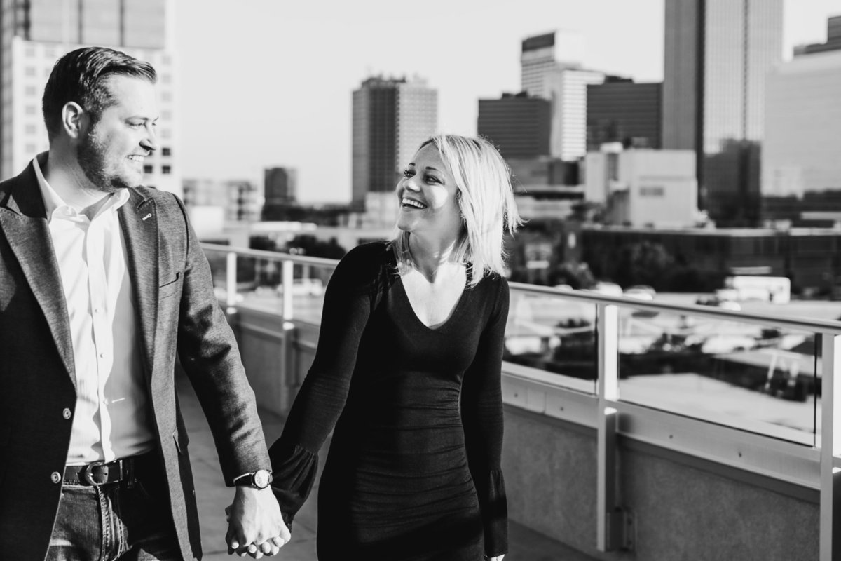 Eric & Megan - Downtown Dallas Rooftop Proposal & Engagement Session-70