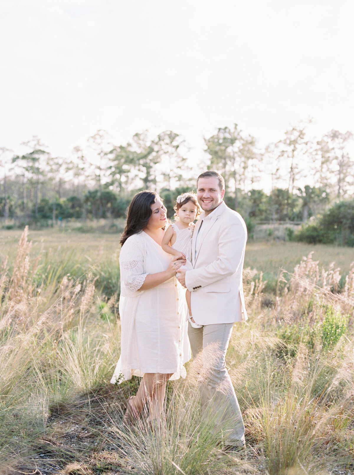 Natural Organic Field Earthy Neutral Family Session Jupiter Florida FIlm Photographer-3