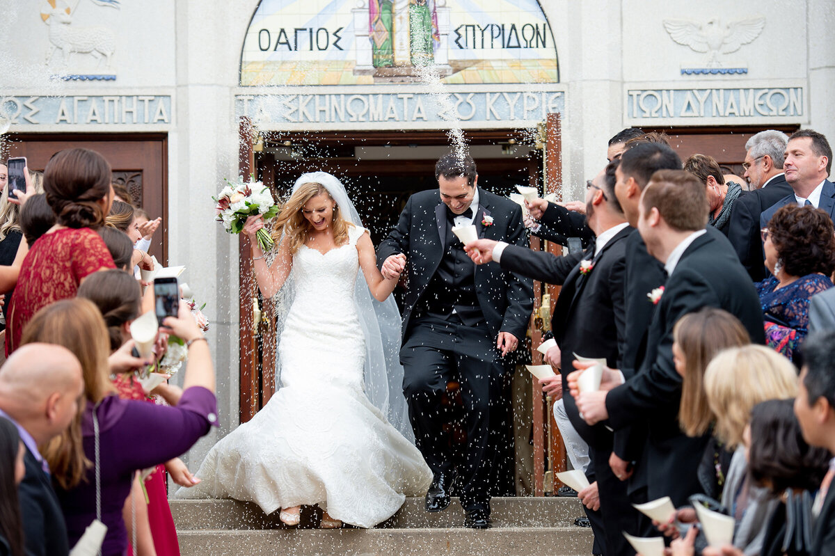 Greek-Wedding-Rice-Ceremony-Exit