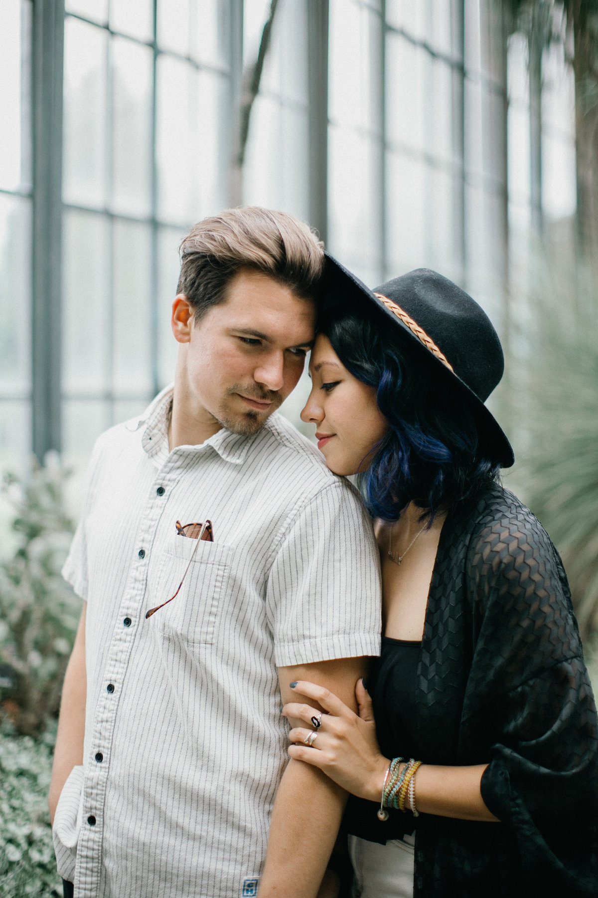 Indie inspired engagement styled shoot at Longwood Gardens, photography by Sweetwater.