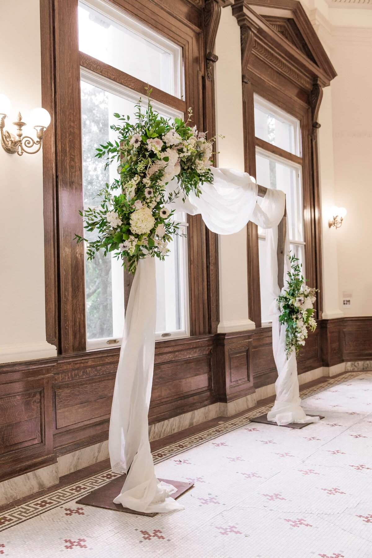 wedding ceremony floral arch
