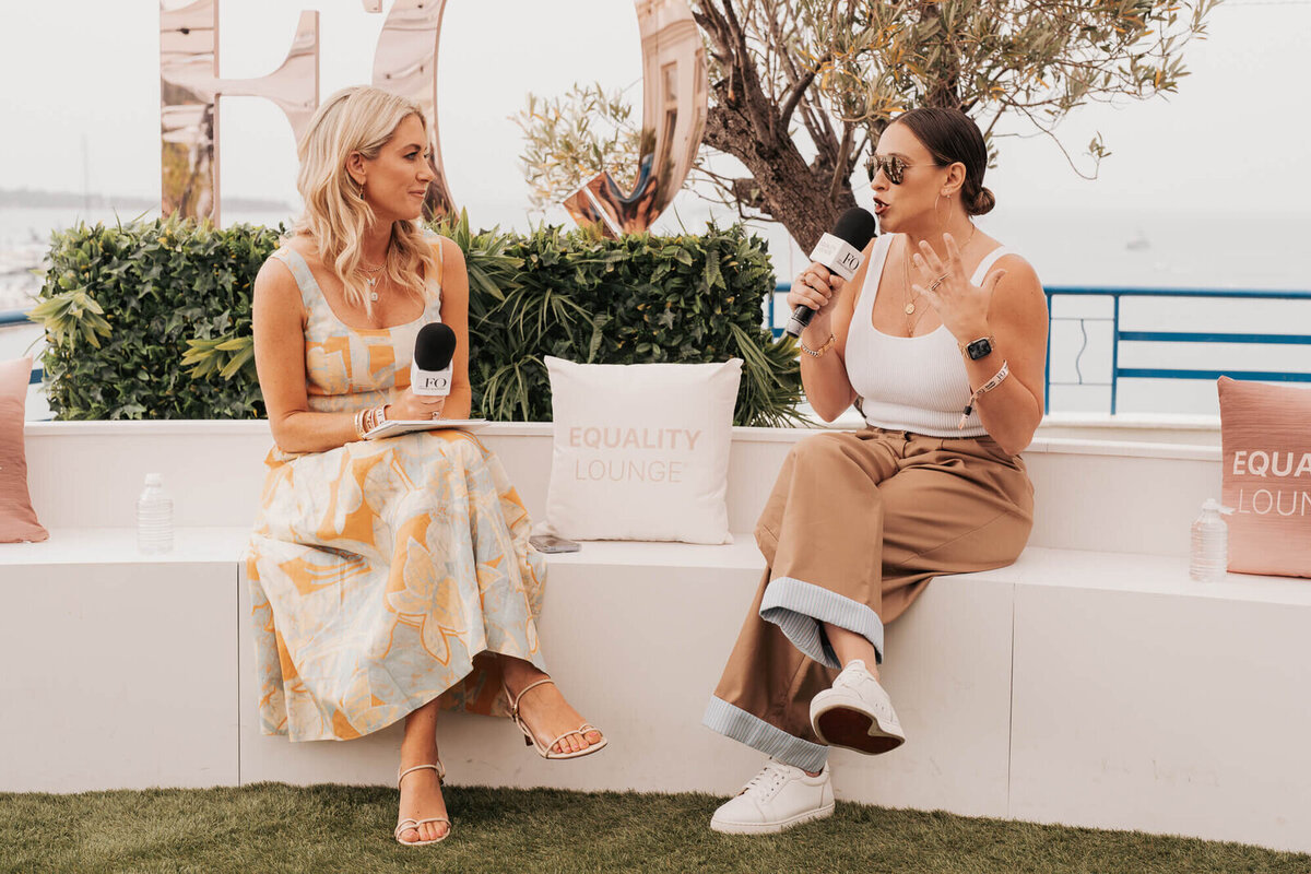 Ashley Flowers speaking with The Female Quotient at Cannes Lions