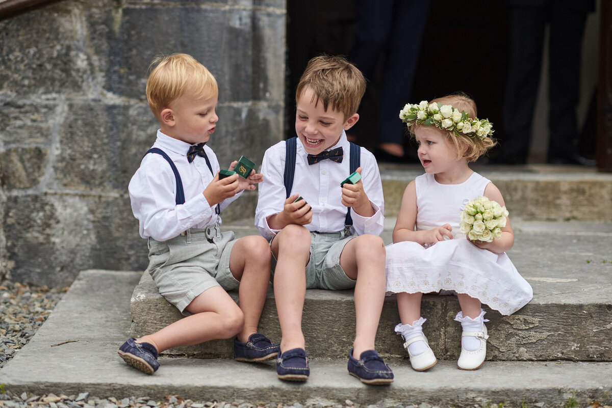 Flower Girls and Ring Bearer at Ireland Wedding