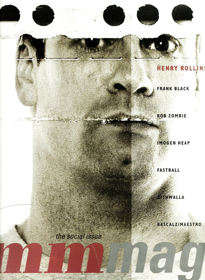 Henry Rollins Magazine Cover publication MM black and white closeup circles on his forehead