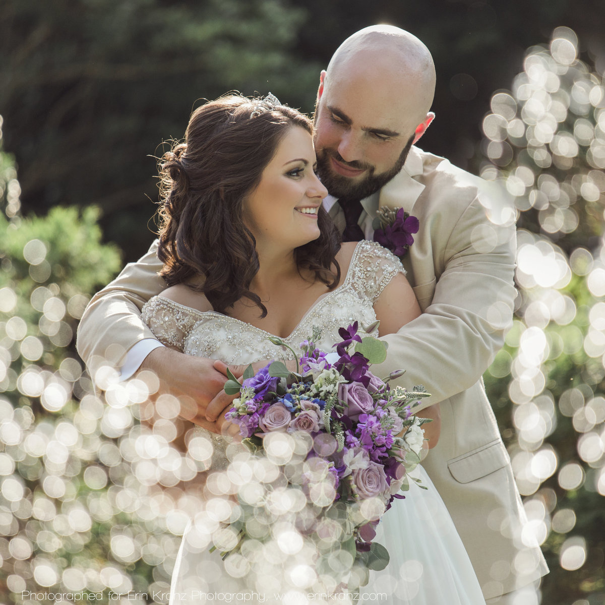 charlotte wedding photographer jamie lucido captures a beautiful image of the bride and groom's first look at the Barclay Villa in Raleigh North Carolina