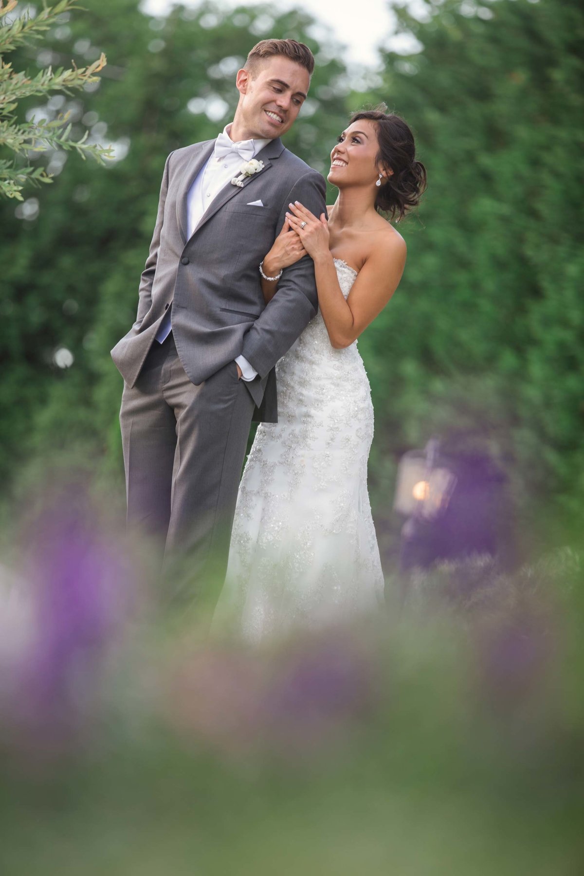 Bride and groom portrait from Larkfield Manor