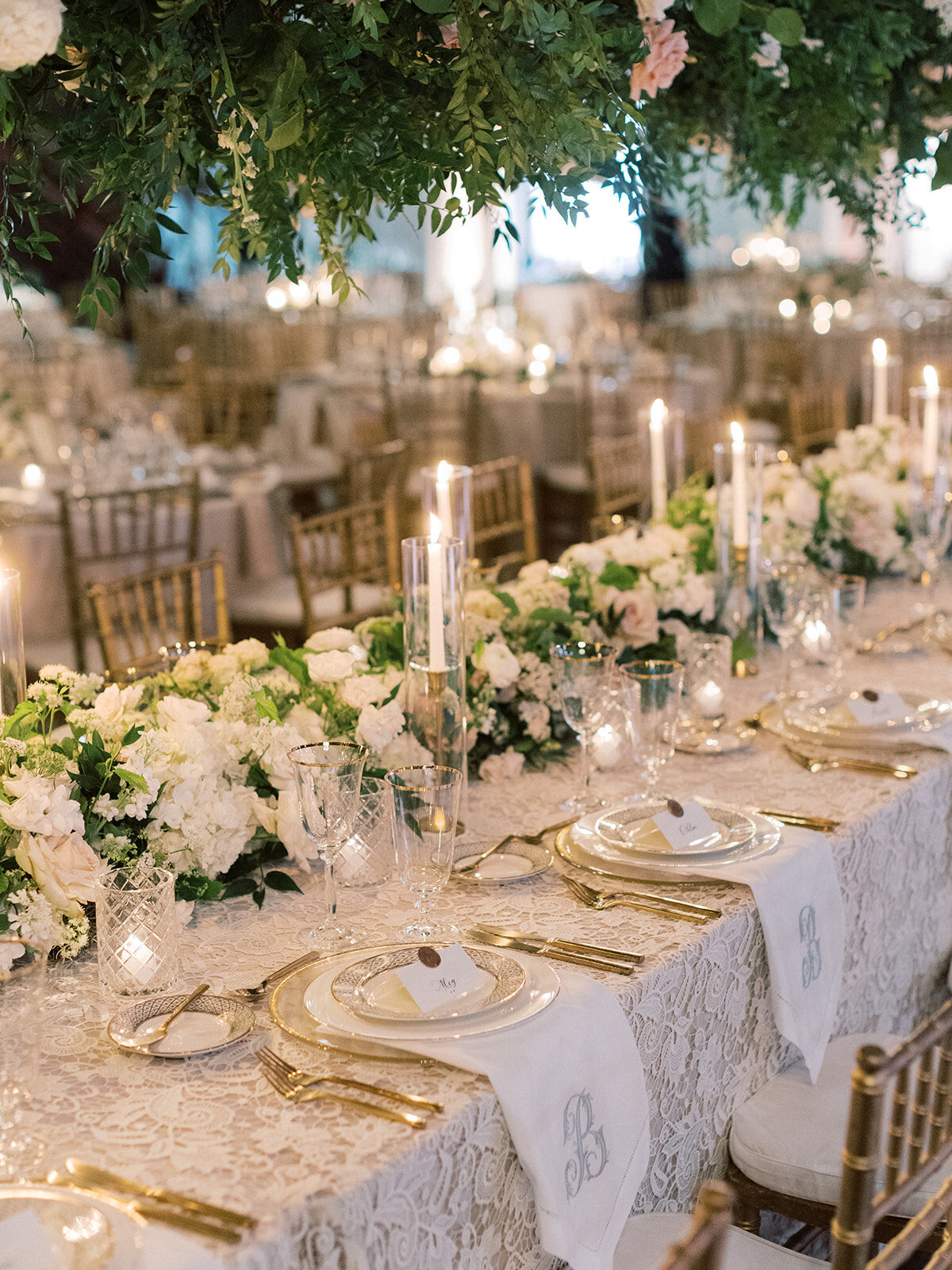 Head Table Inspiration Hanging Florals Franklin Tennessee Wedding