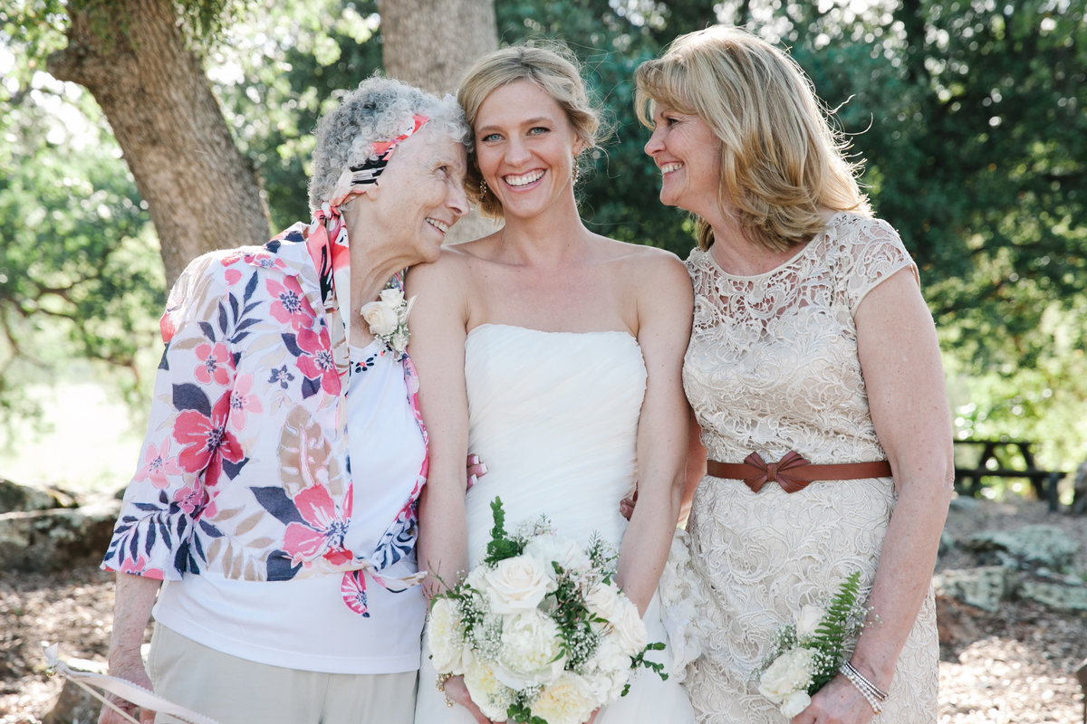 bride with grandmother on wedding day photo