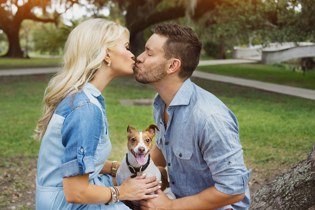 couple with their dog