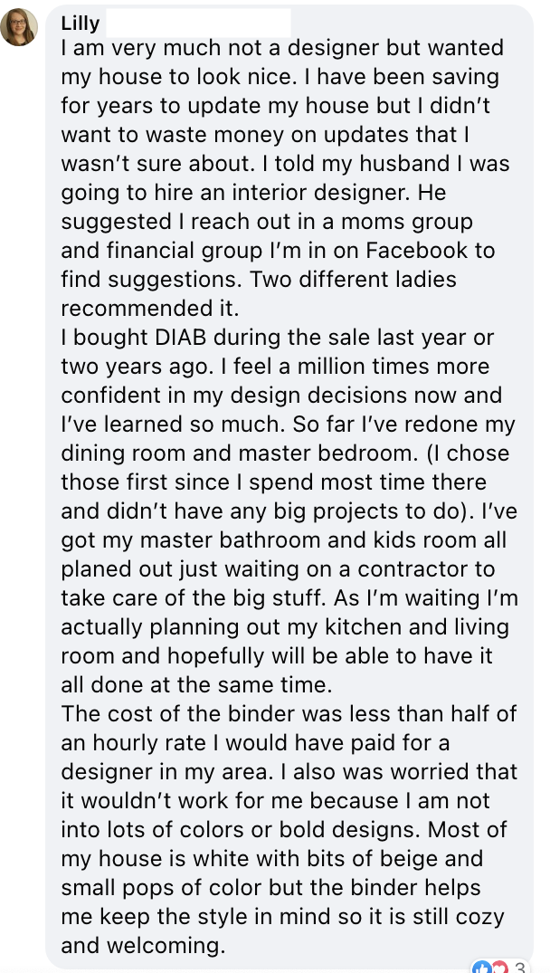 Designer in a Binder customer review