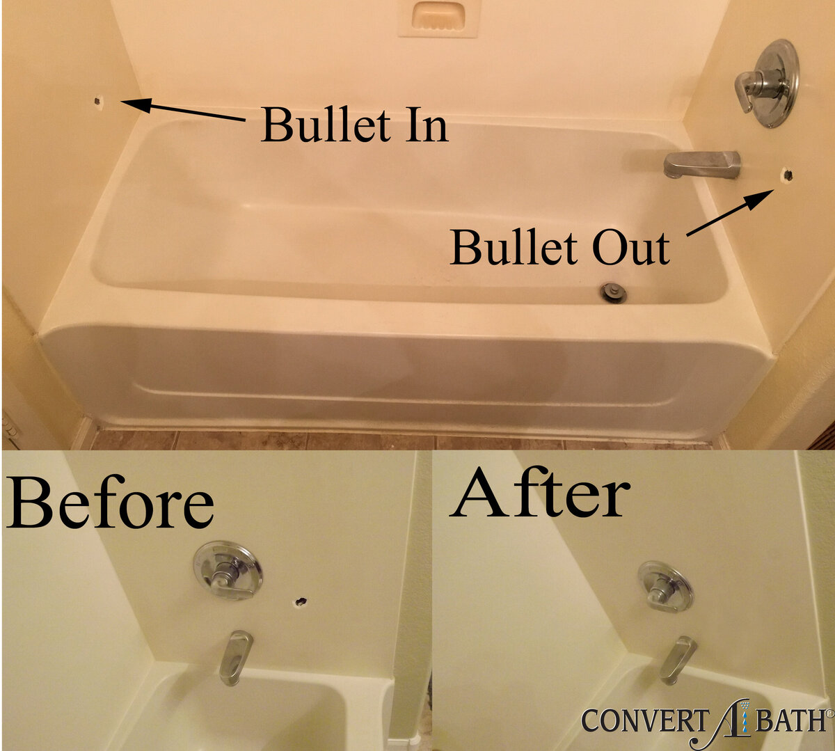 Convertabath Bullet Hole Repair