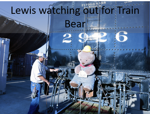 Lewis and Train Bear