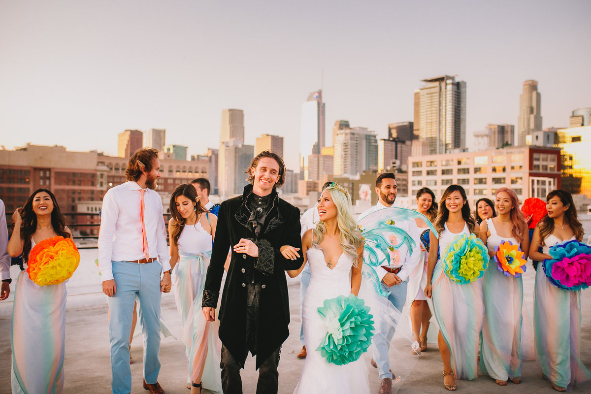 Archer Inspired Photography - Los Angeles SoCal Rooftop Wedding Art and Fashion District - Lifestyle Photographer-507