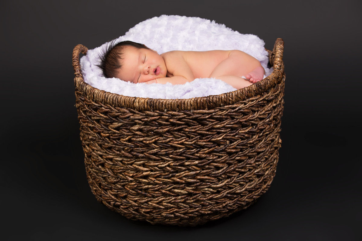 Baby in Basket and Blanket