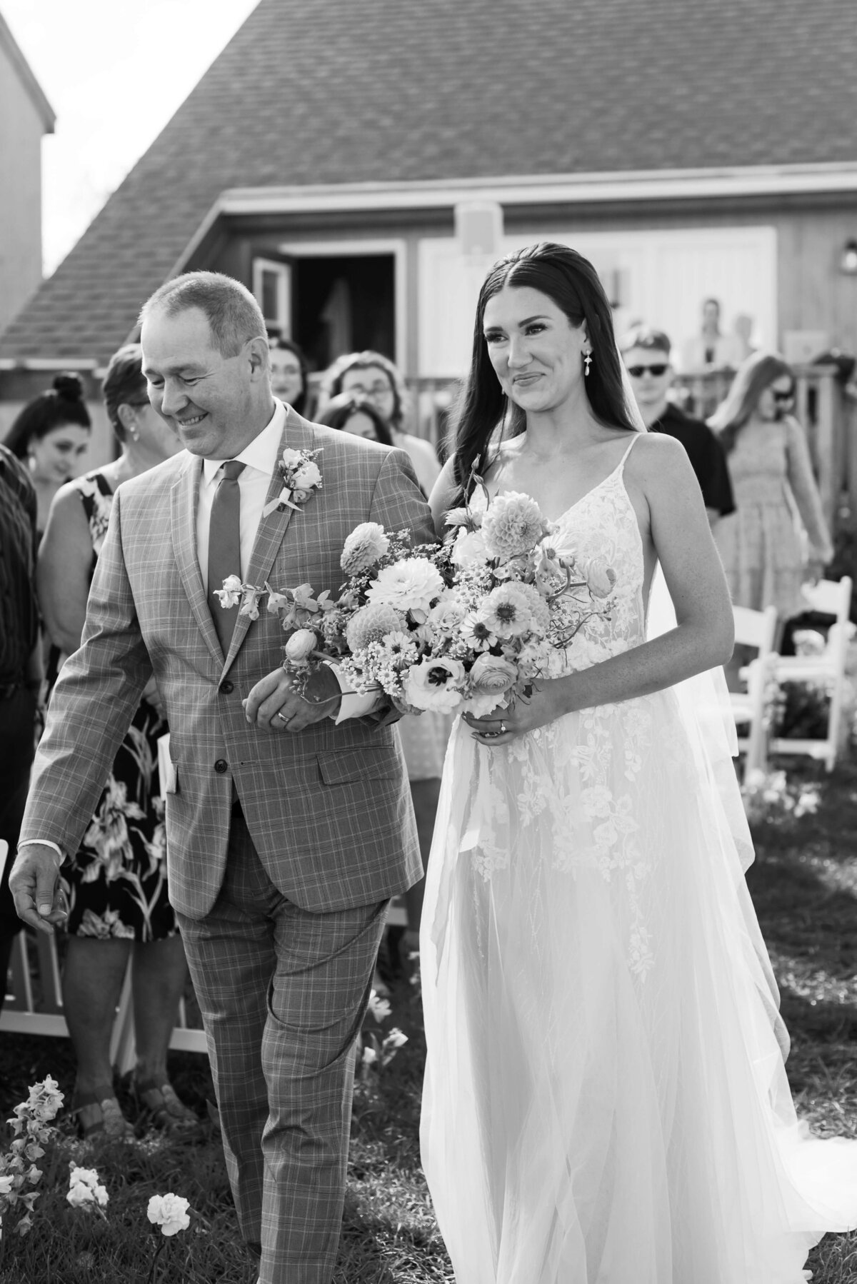 Bride walking down the aisle at Oak Island Resort Wedding, Nova Scotia