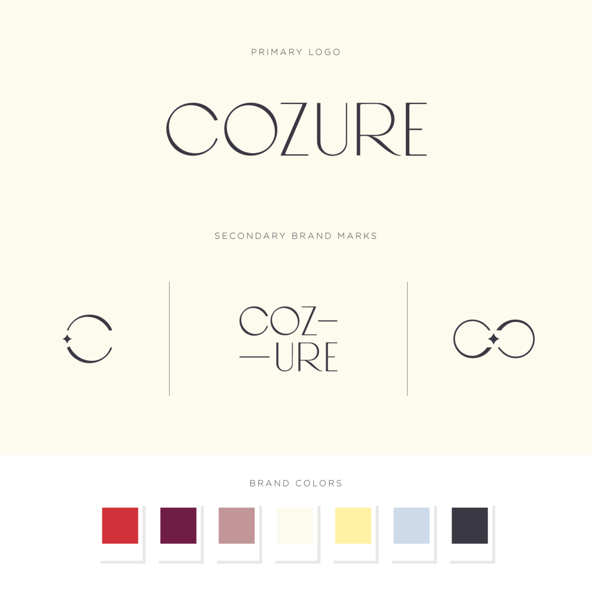 Cozure logos and brand colors