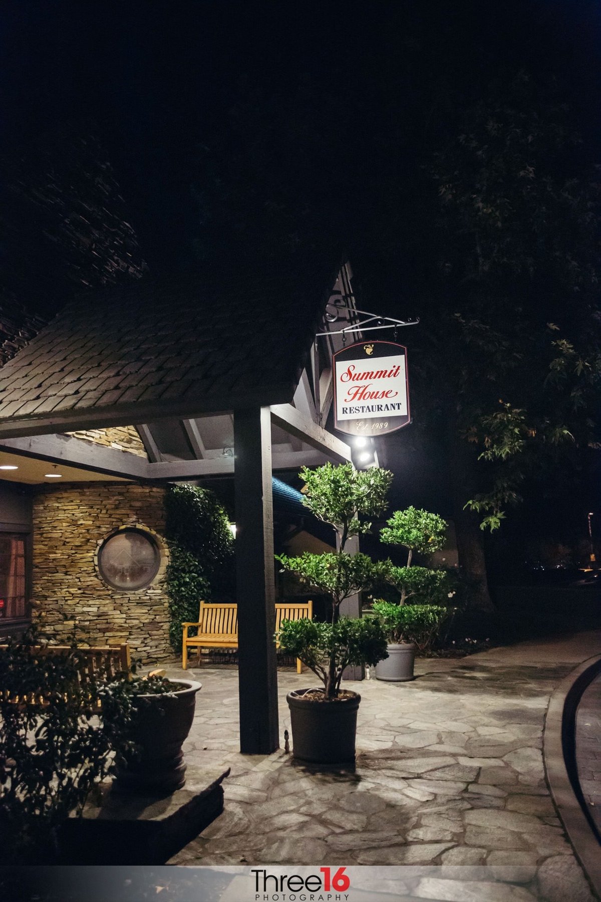 Night shot of the Summit House Restaurant