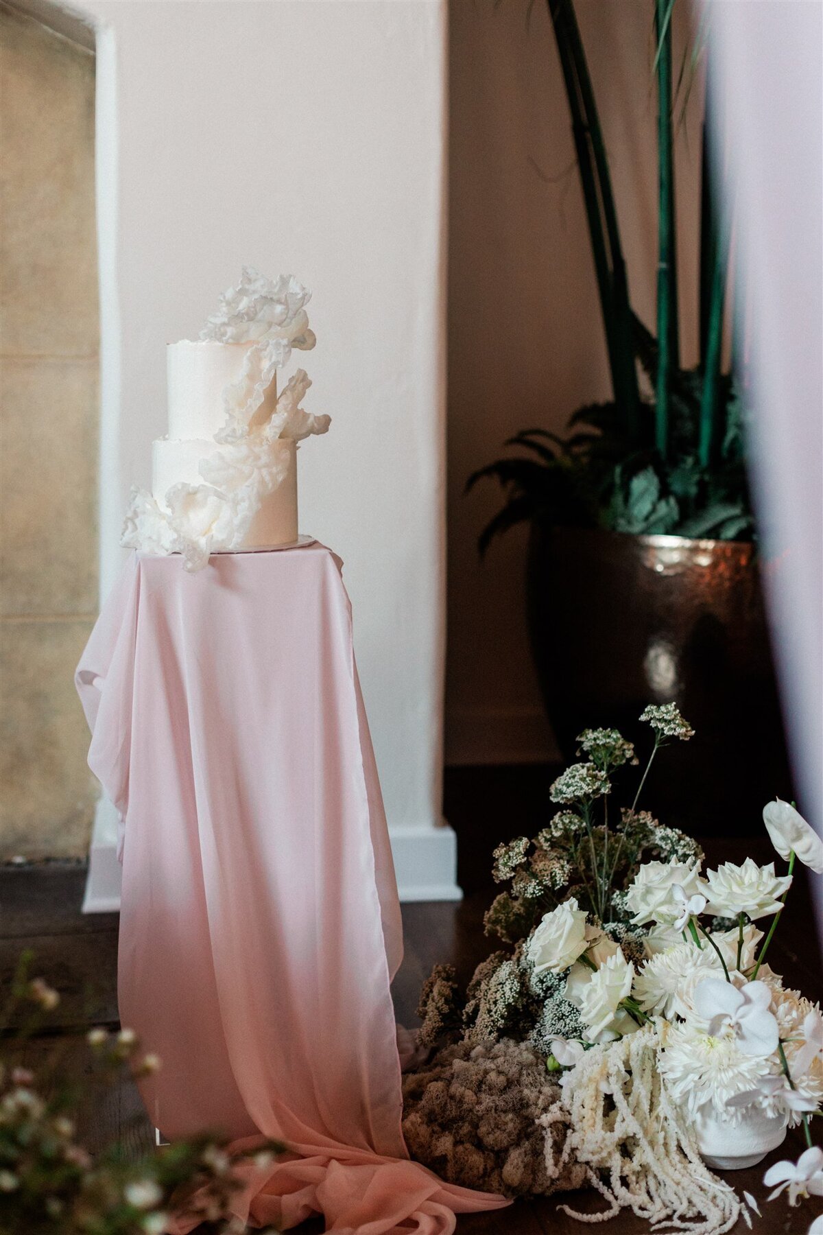 Faye Fern Creative | Destination Wedding Design, Planning + Production |  Montecito Club Luxury Persian Wedding | Santa Barbara | Ethereal, Organic + Sculptural Wedding Cake