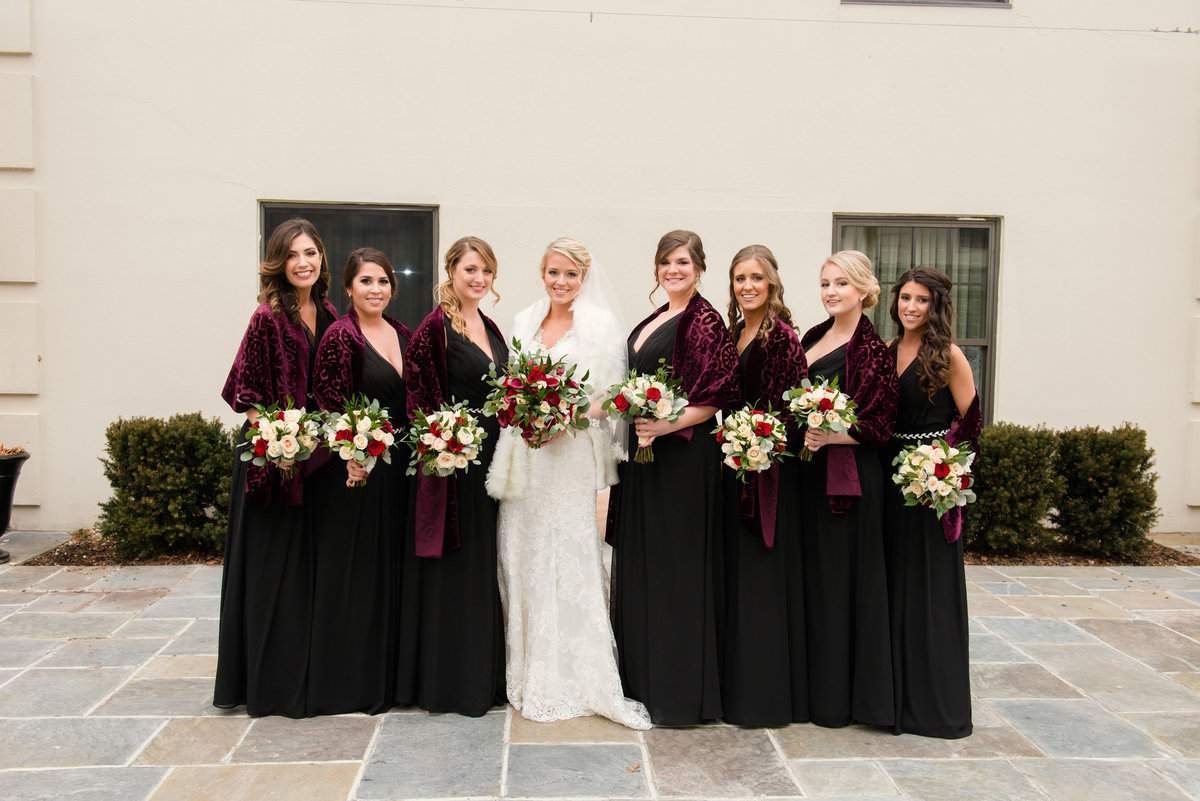 Bride and her bridesmaids at The Inn at Fox Hollow