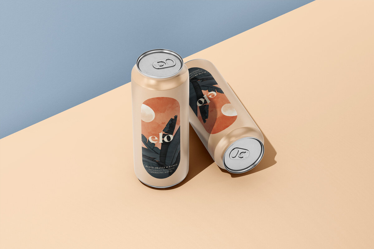 Can/Packaging Design Mockups for Elo Sparkling Water brand design