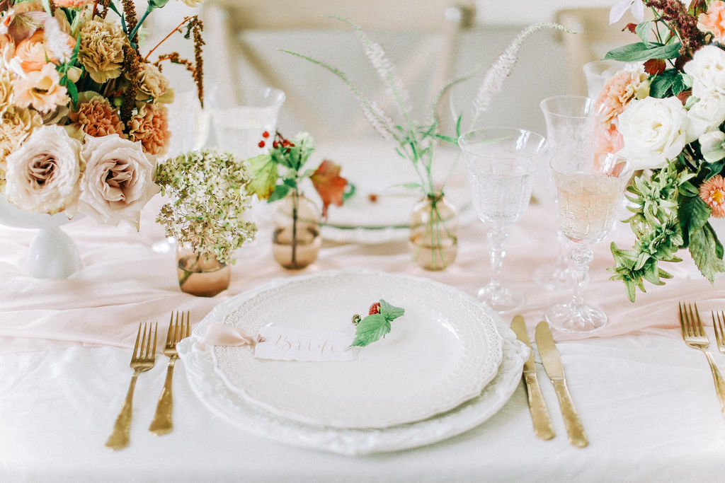 Blush Pink Wedding Table Styling and Decor