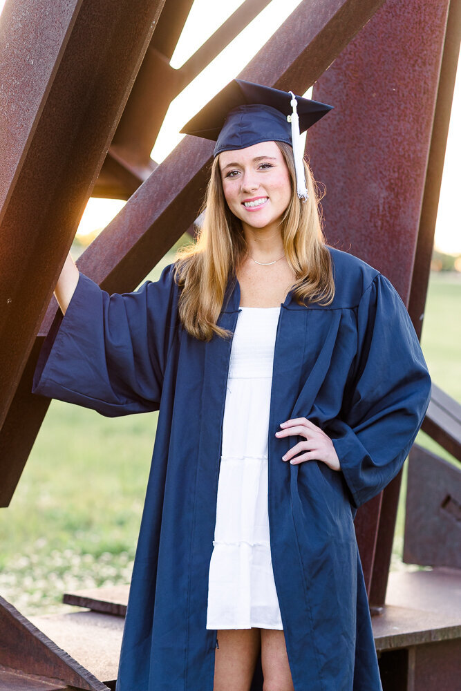 Cap and Gown photography session at North Carolina Museum of Arts