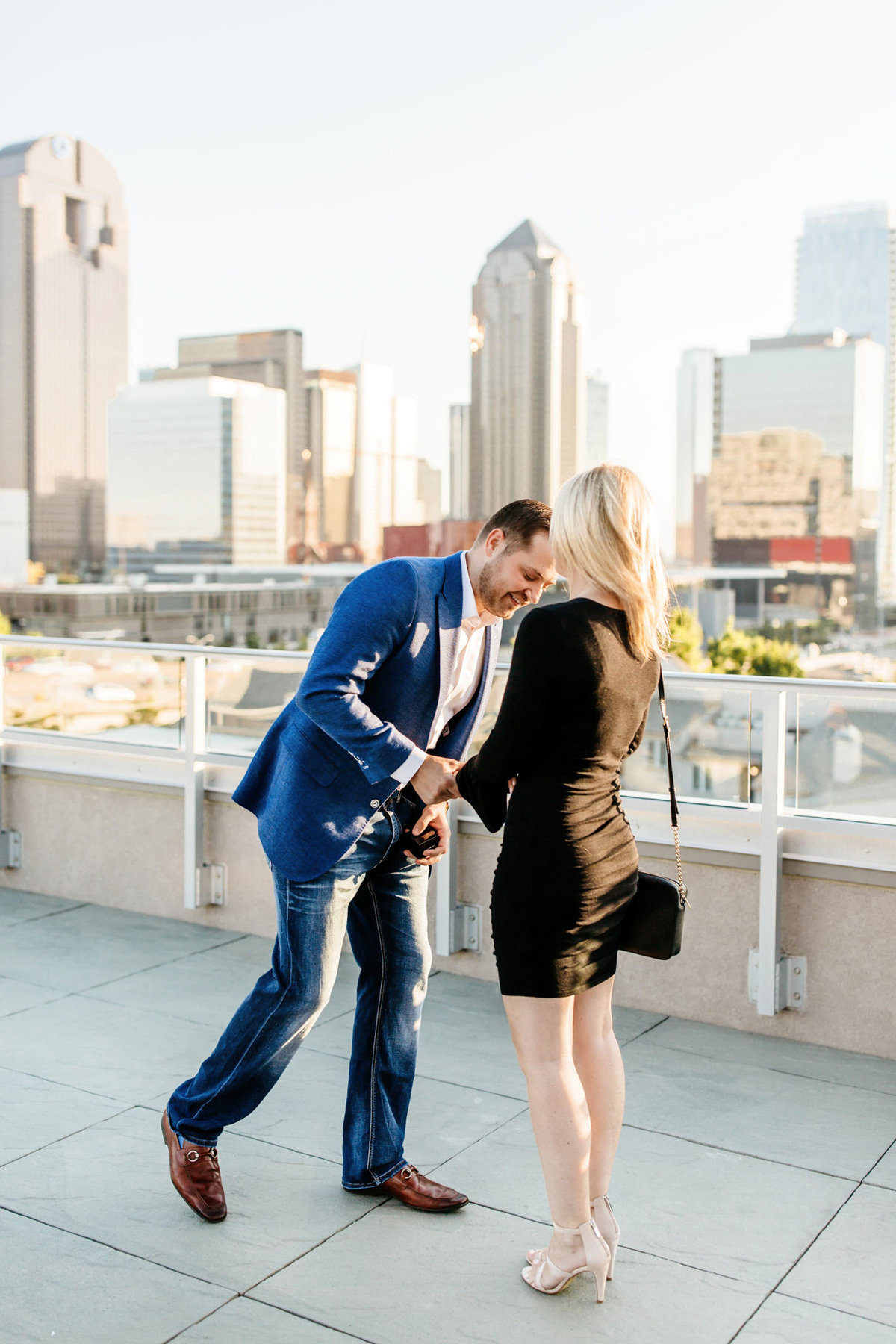Eric & Megan - Downtown Dallas Rooftop Proposal & Engagement Session-24