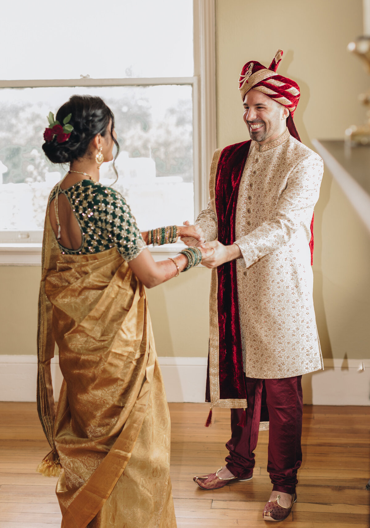 TONY + REKHA Ashville Wedding Day 2 Hindu Pre Ceremony- First look 2
