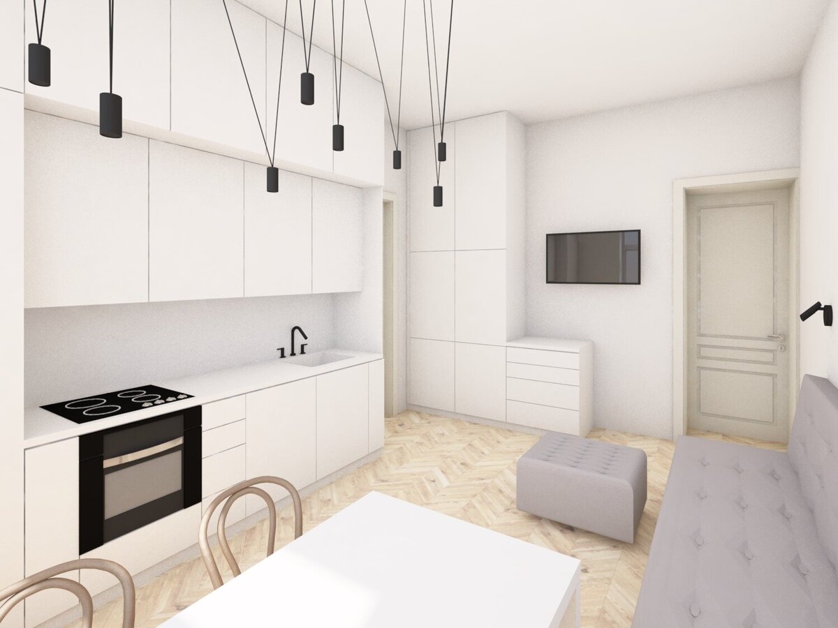 návrh interiéru bytu kuchyně