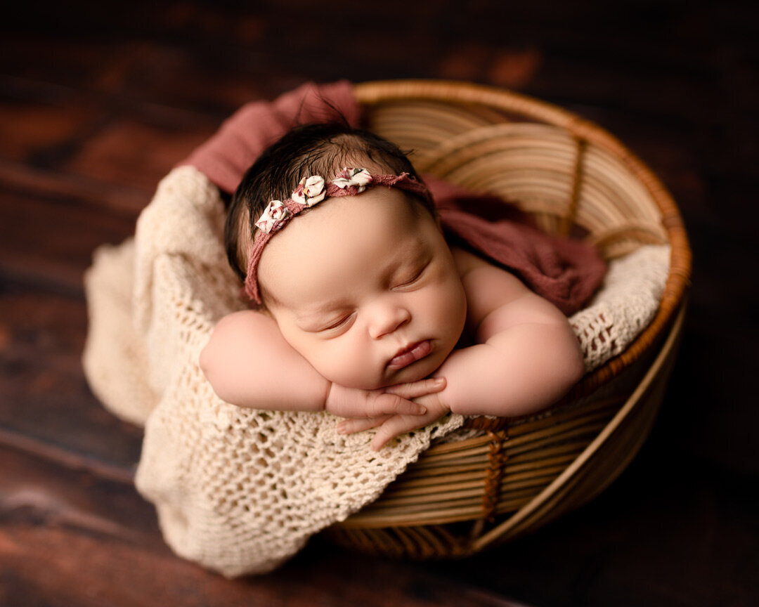 Brighton Newborn Photography in basket by For The Love Of Photography