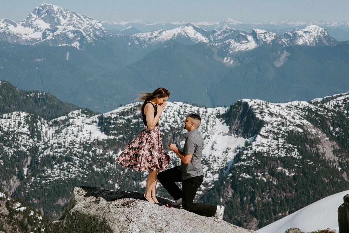 Mountain top helicopter proposal with Sky Helicopters in Vancouver BC