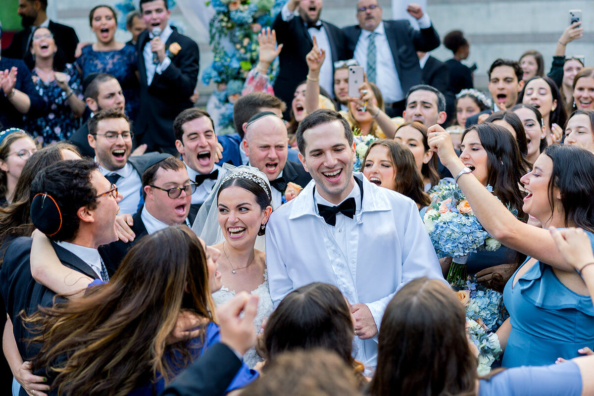 Chicago Jewish Wedding with Large Celebration and Happy couple