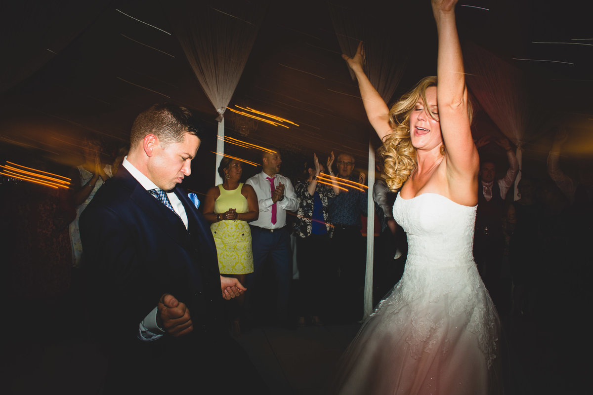 bride and groom dancing at combermere abbey