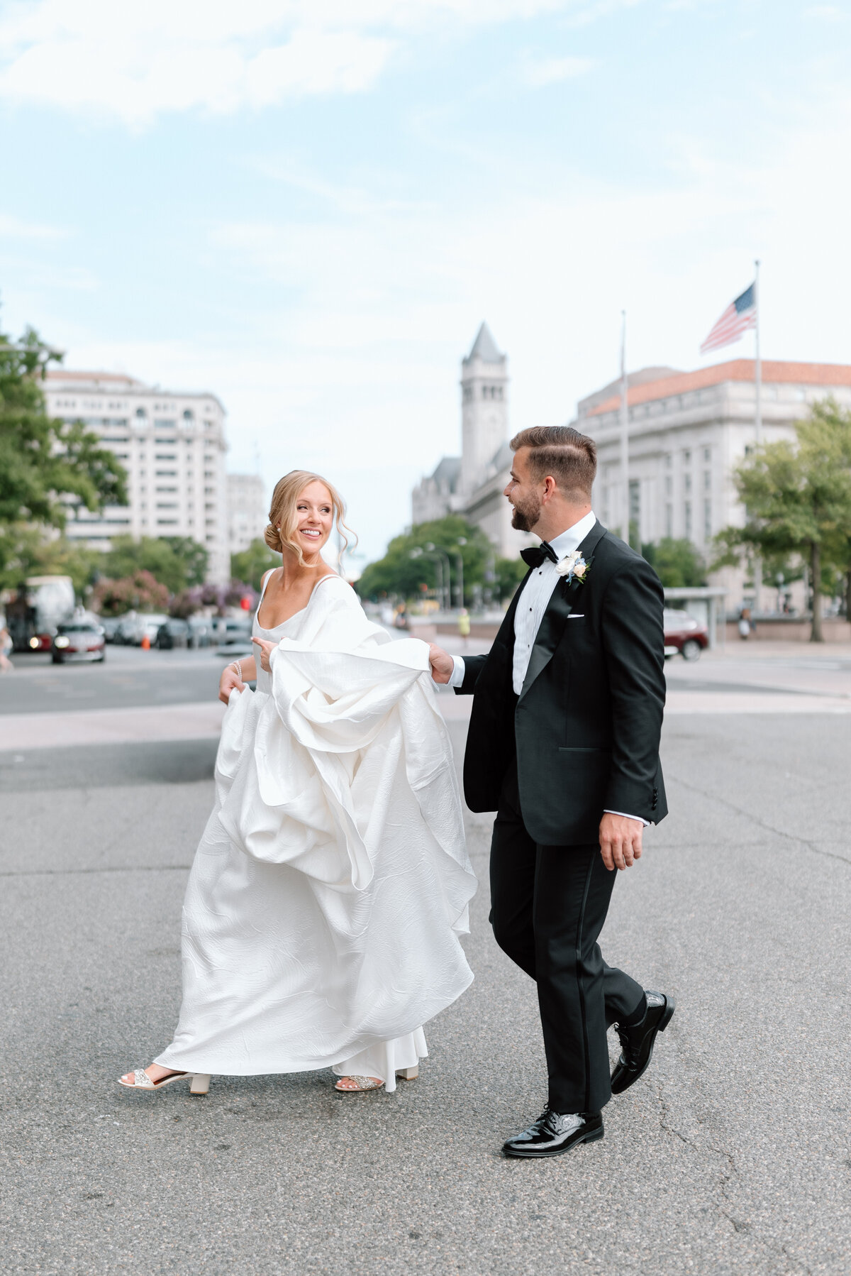 Fine art editorial wedding photography of a couple in Washington DC captured with timeless luxury styling