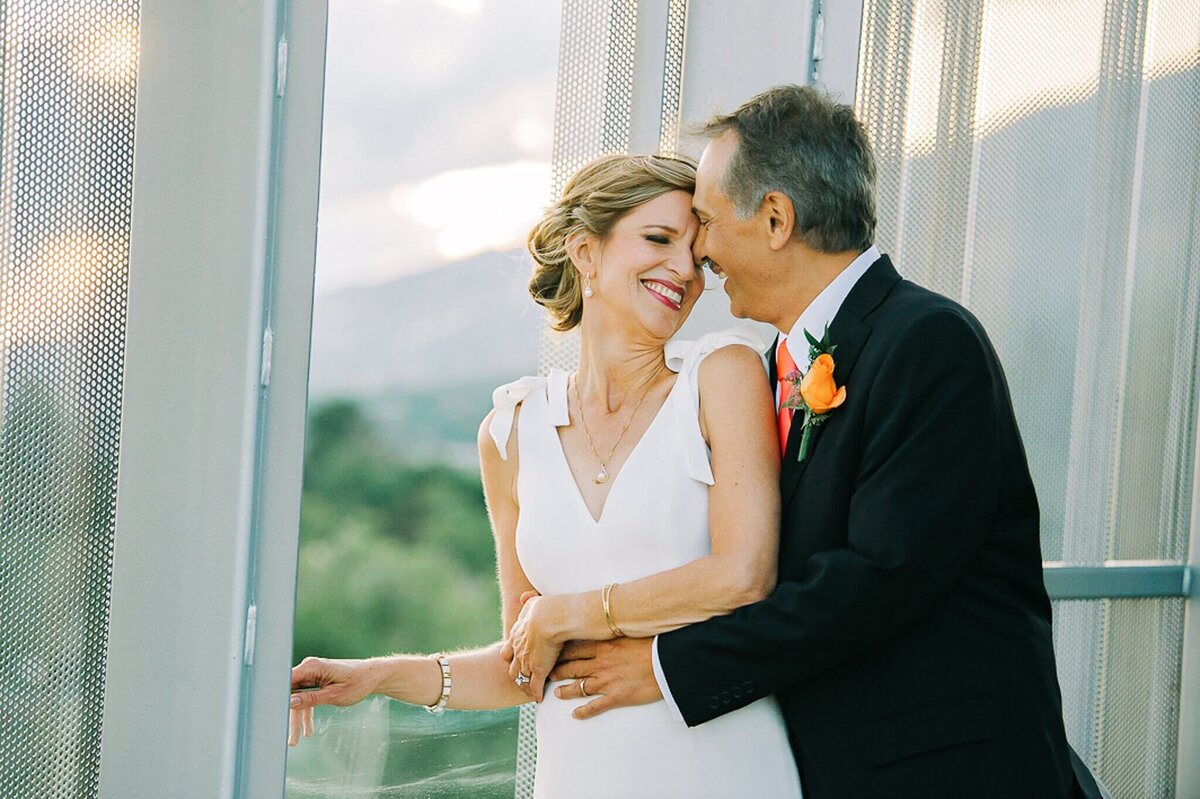 bride and groom at reno museum wedding
