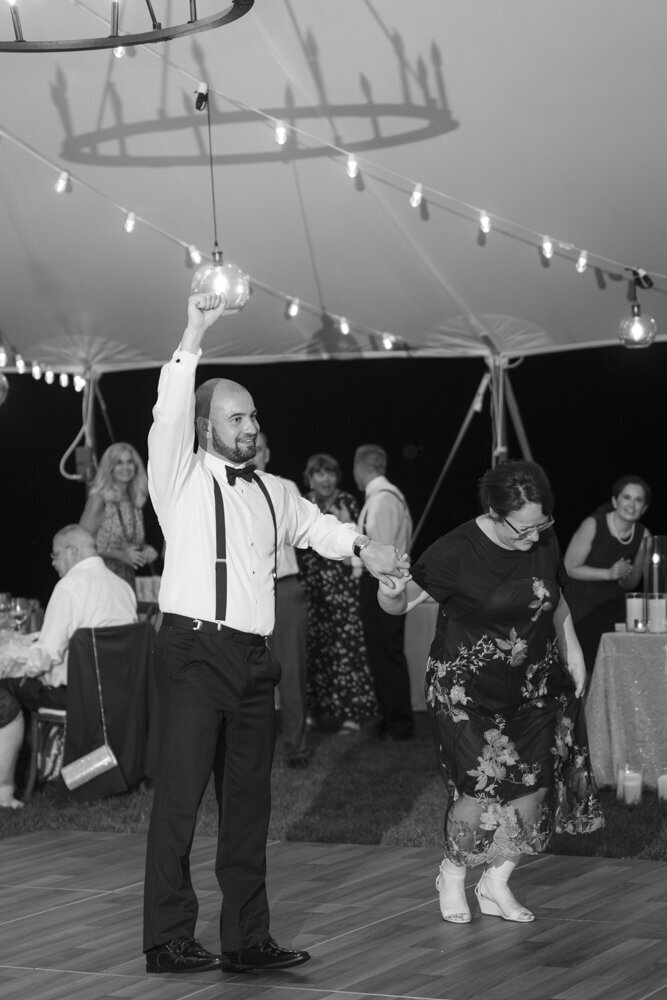 black and white wedding reception dance photos - candlelight farms inn wedding