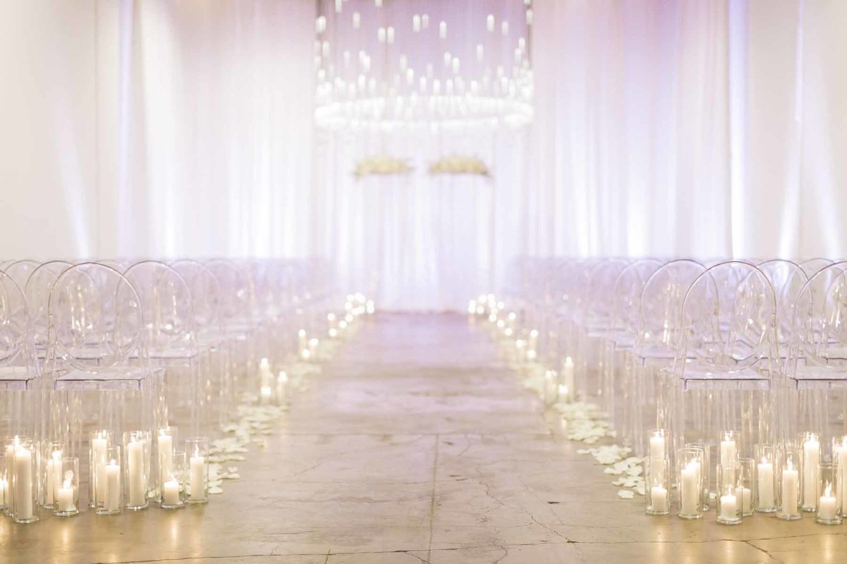 All white wedding ceremony at Canvas Seattle