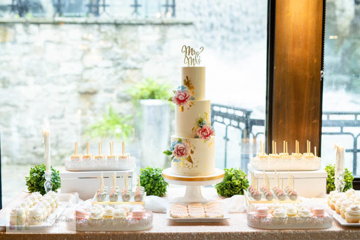elegant sweet table - Ancaster Mill wedding