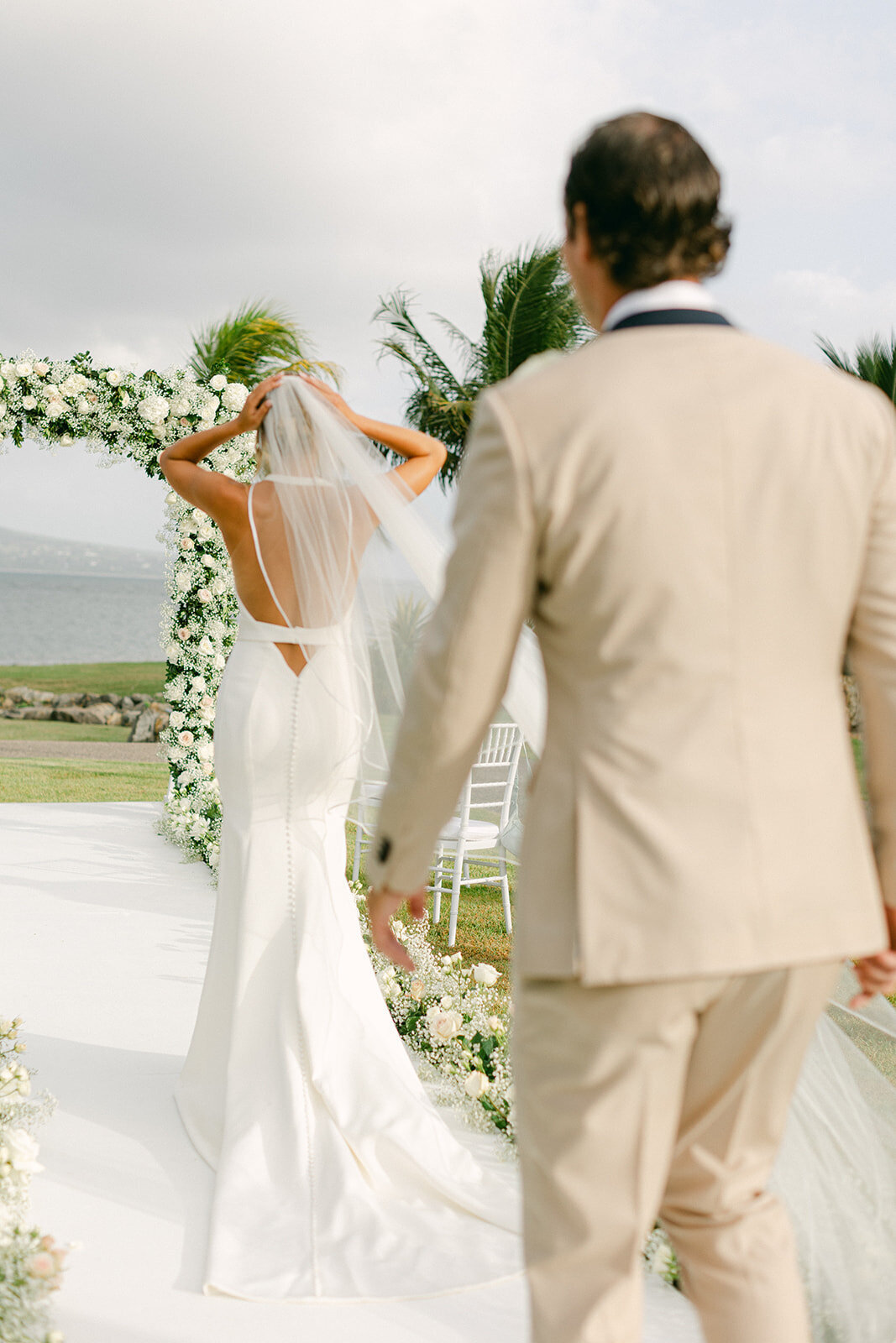 Romantic destination wedding on the beach in St. Kitts, Caribbean