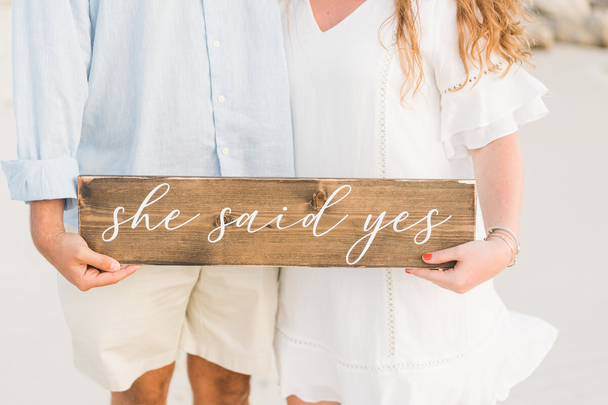 She said yes wooden sign
