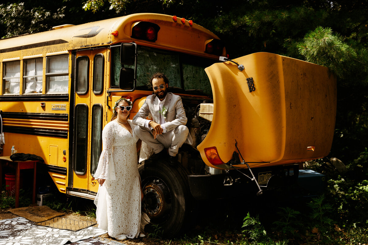 midwest school bus conversion skoolie van life wedding hippie off grid style
