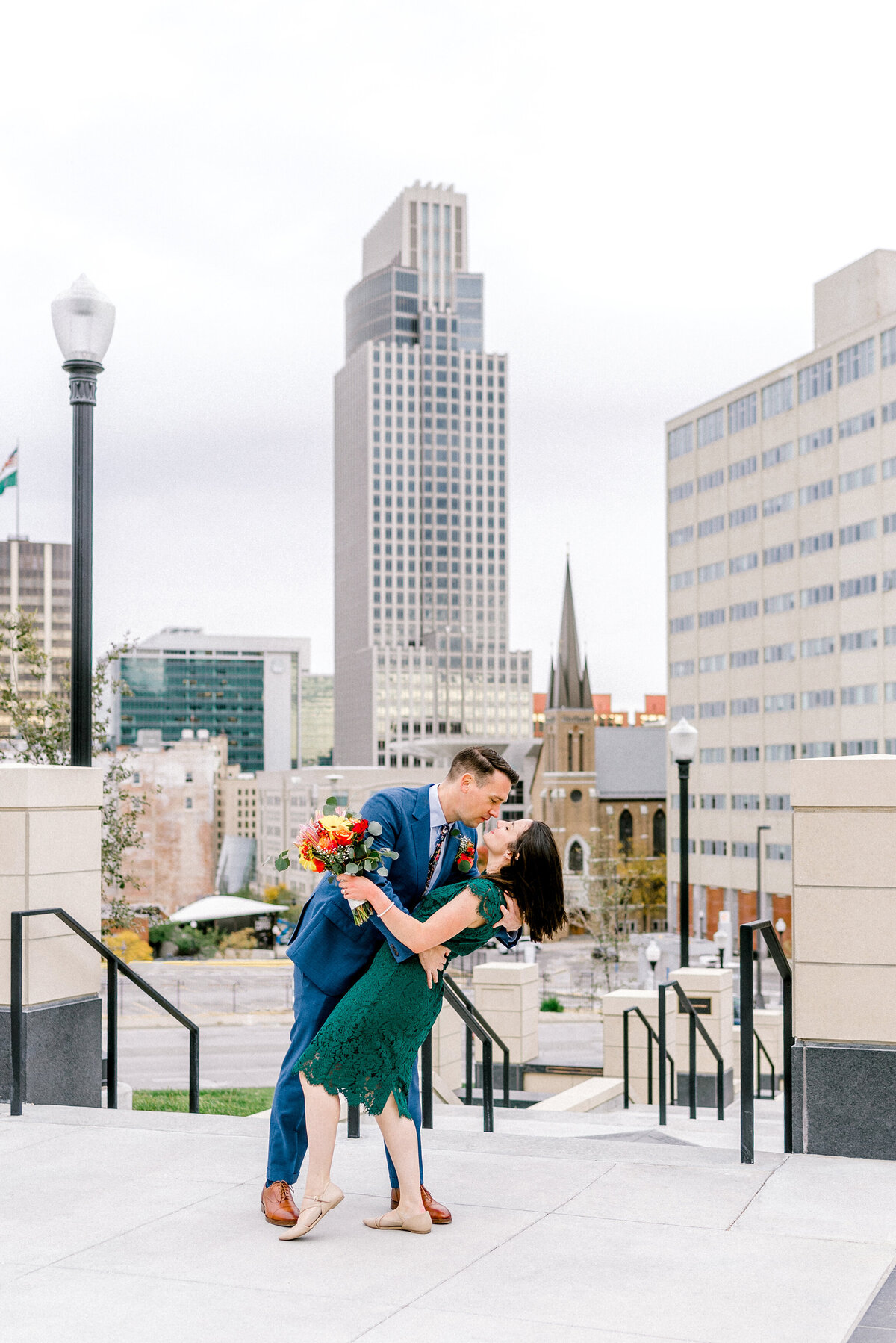 couple elopes at the courthouse in downtown Omaha
