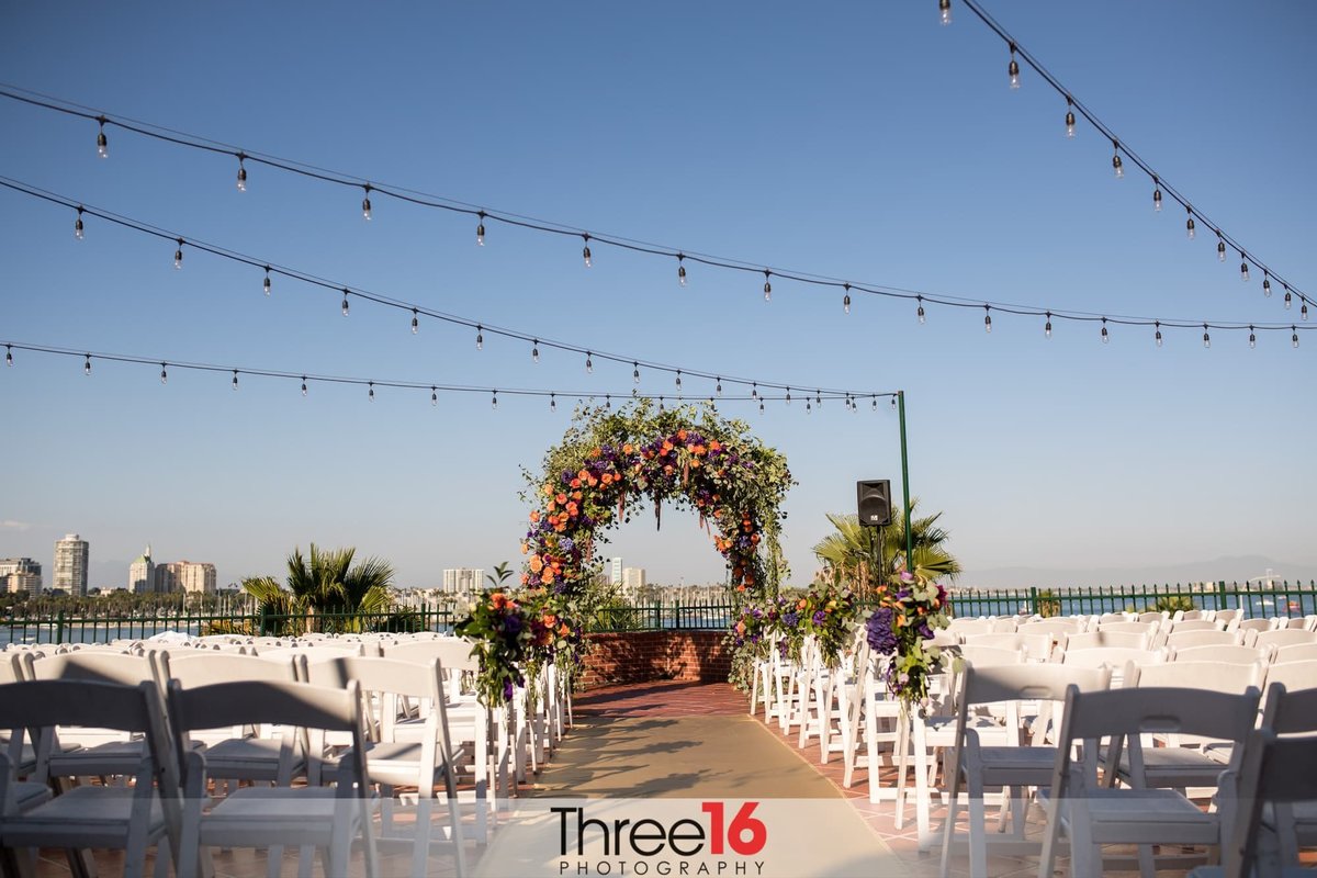 The Reef Long Beach wedding ceremony set-up