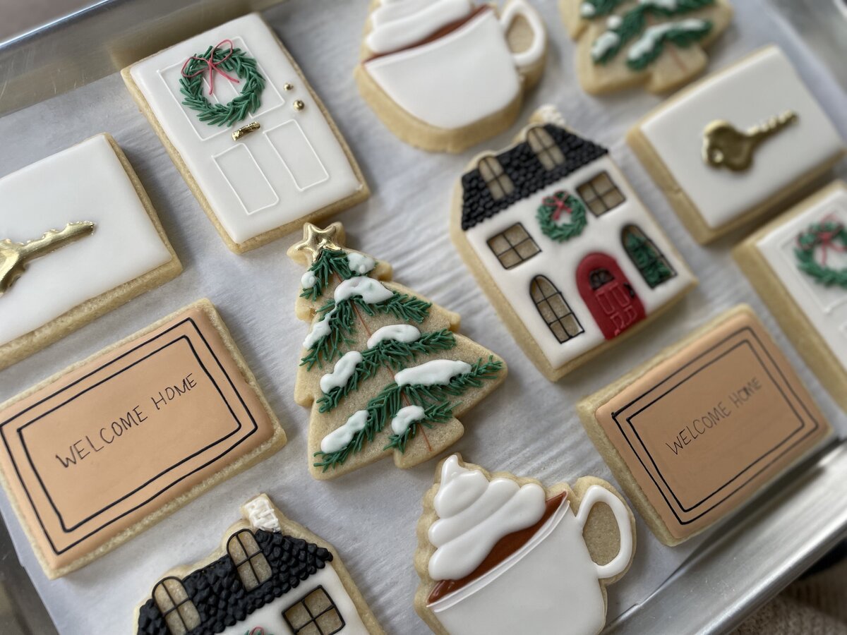Exquisite hand-painted 'new home' cookies, adding a unique touch to events in Gilbert, Arizona