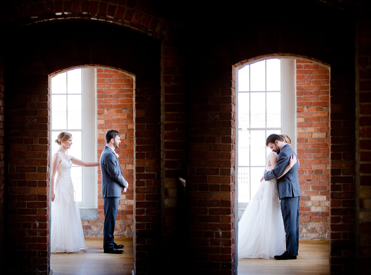Bride and groom portraits at the Cotton Room