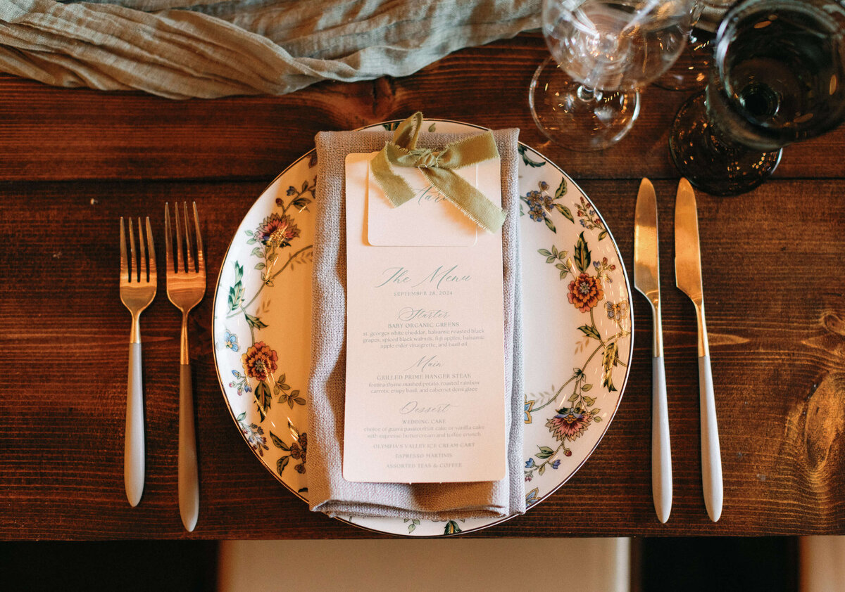 Olympias Valley Estate Wedding Tabletop