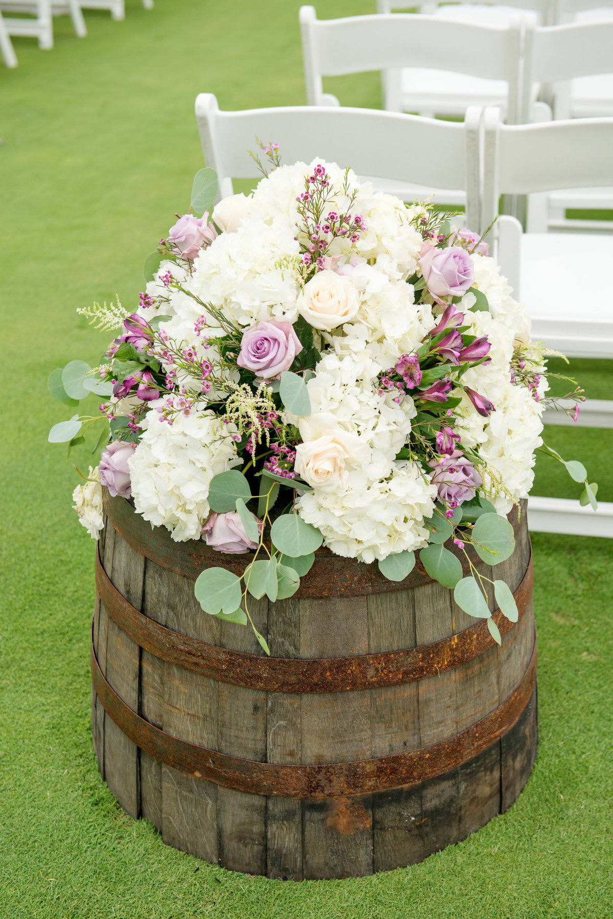 flowers and decoration from wedding ceremony at Willow Creek Golf and Country Club