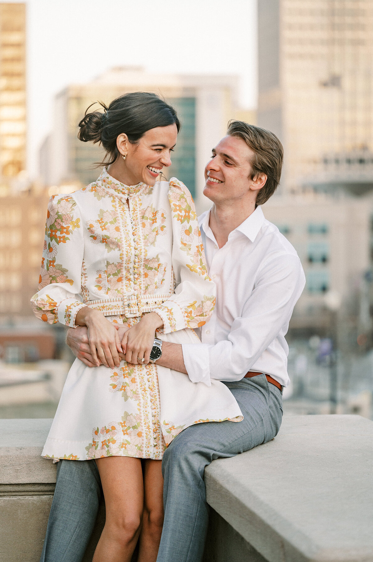 engagement session in downtown Omaha