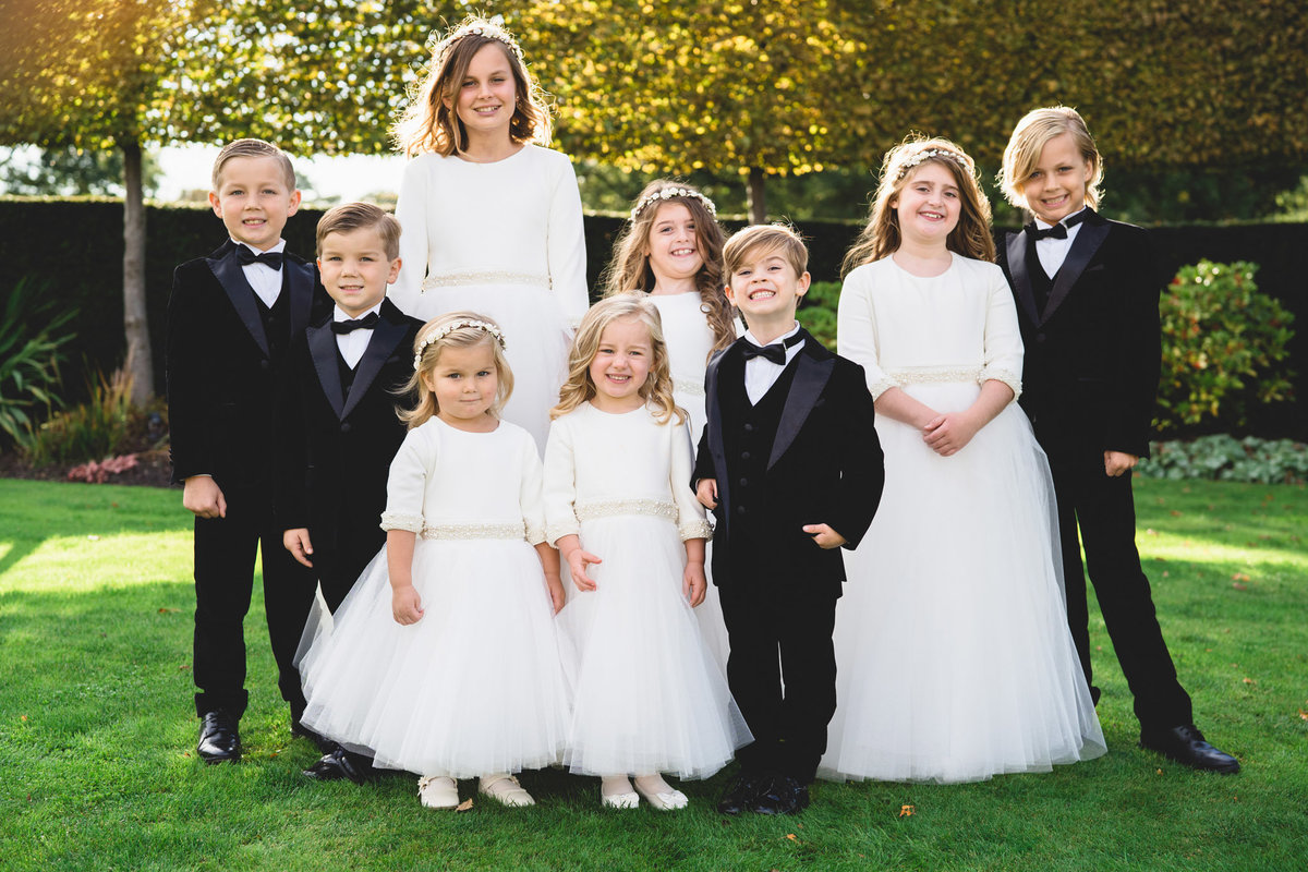 Thank you photograph of kids at a Babington house wedding