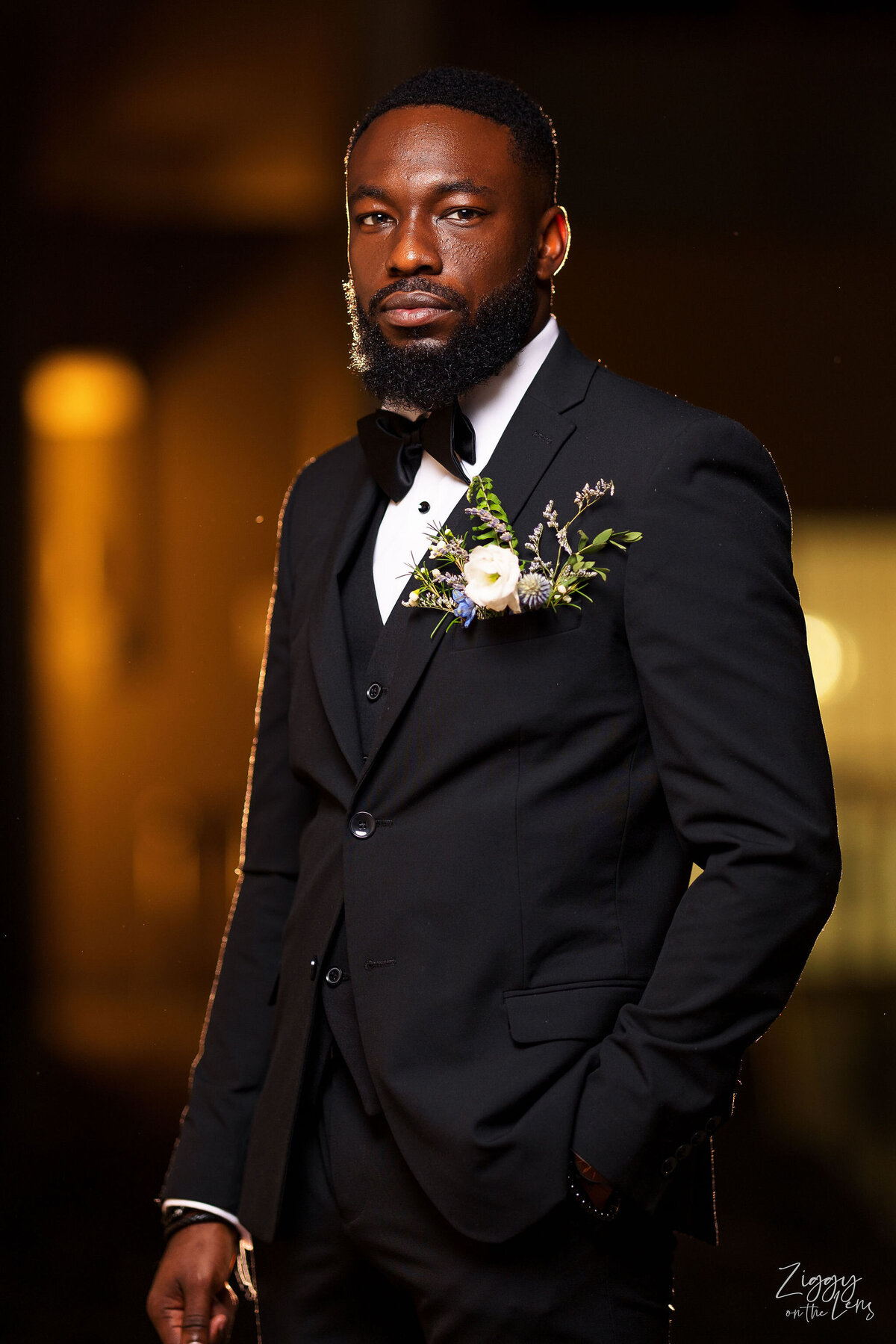 Tomi and Tolu Oruka Events Ziggy on the Lens photographer Wedding event planners Toronto planner African Nigerian Eyitayo Dada Dara Ayoola ottawa convention and event centre pocket flowers Navy blue groom suit ball gown black bride classy  76